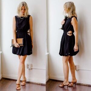 Jonathan Simkhai Romy Stone Macrame Cut-Out Mini Dress in Black | 6